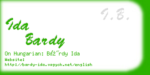 ida bardy business card